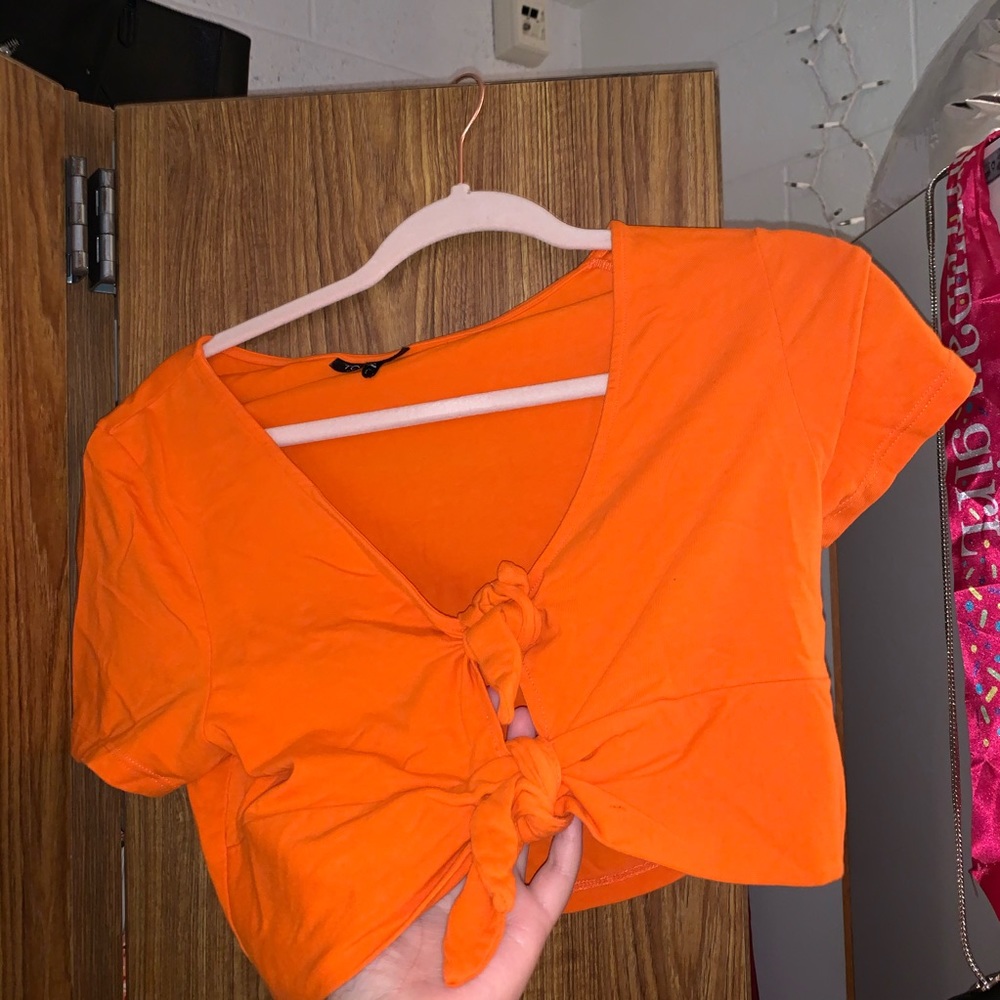 TOPSHOP Orange Crop Top